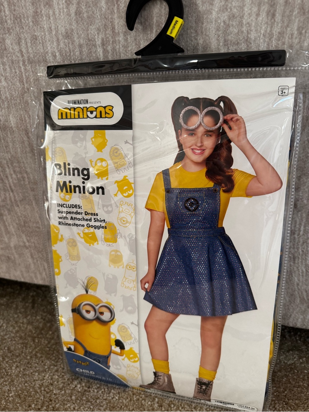 Spirit Halloween - Bling Minion Girls Yellow & Blue Costume